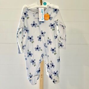 Carters Just One You Baby Girls 2-Pack Floral Sleep and Play Blue White 3M